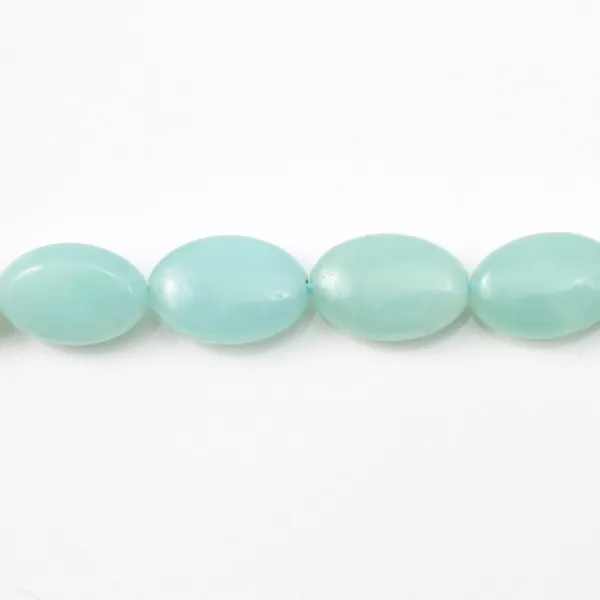 Amazonit, oval, 10x14mm x 39cm