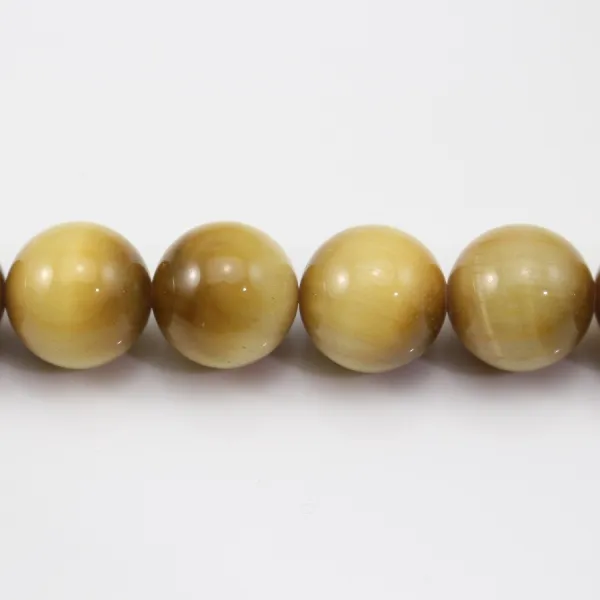 Oeil de Tigre Jaune Or  Ronde 12mm x 40cm