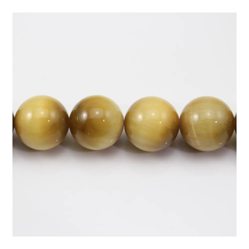 Oeil de Tigre Jaune Or  Ronde 12mm x 40cm