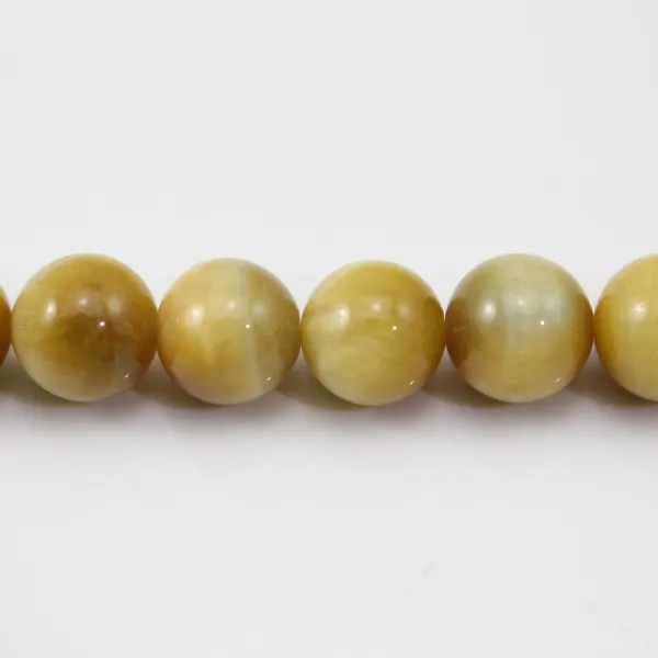 Oeil de Tigre Jaune Or  Ronde 10mm x 40cm