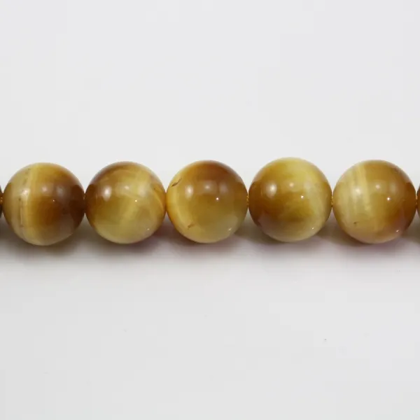 Oeil de Tigre Jaune Or  Ronde 8mm x 40cm