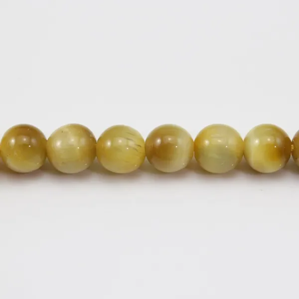 Oeil de Tigre Jaune Or  Ronde 6mm x 40cm