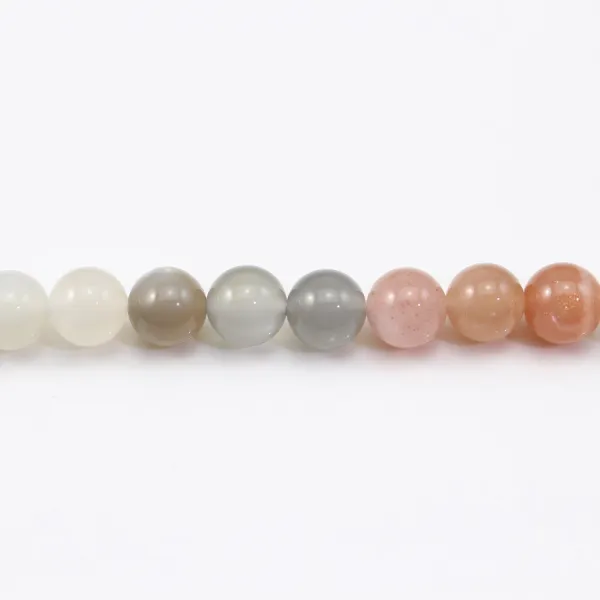 Pierre Lune Multicolore Ronde 8mm x 40cm