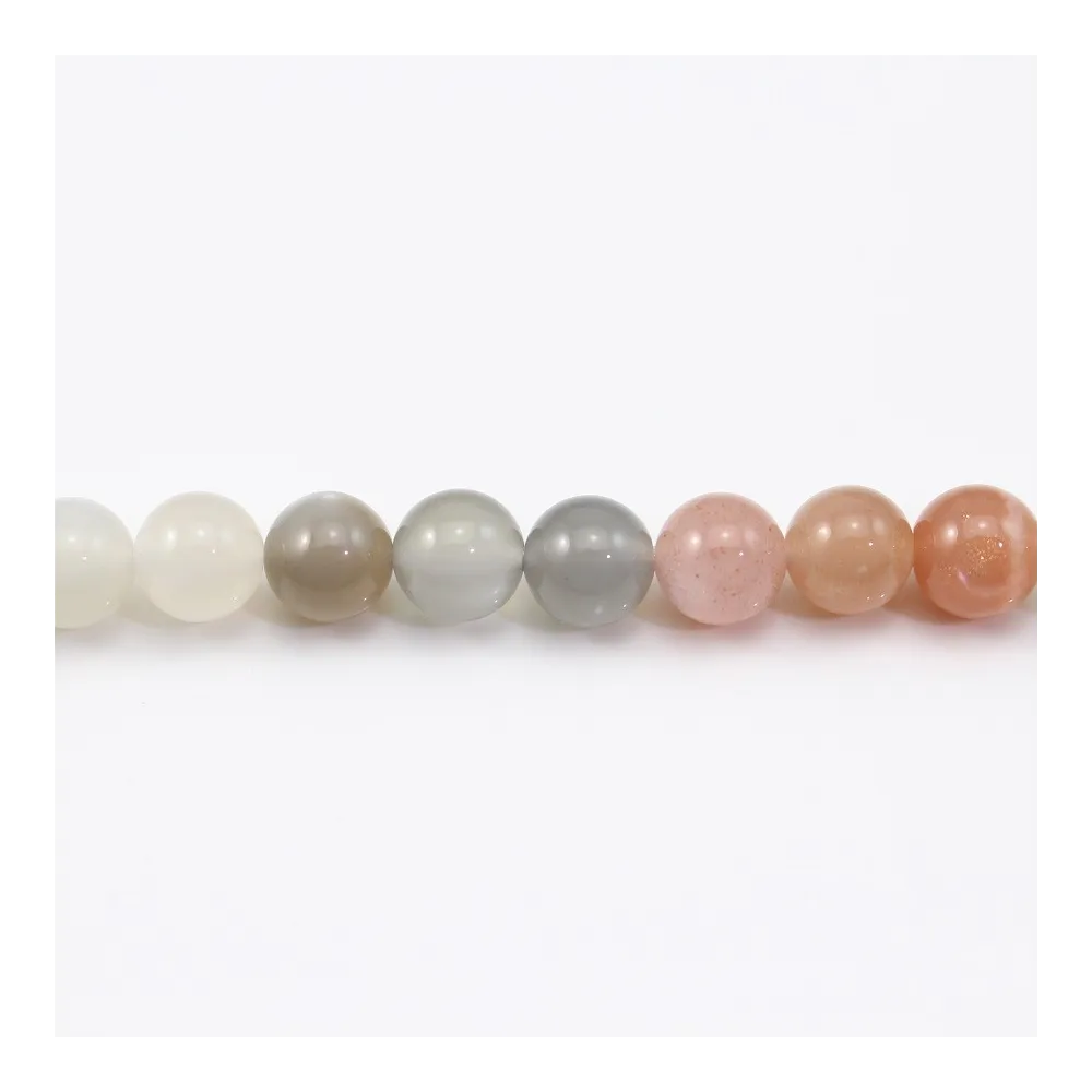 Pierre Lune Multicolore Ronde 8mm x 40cm