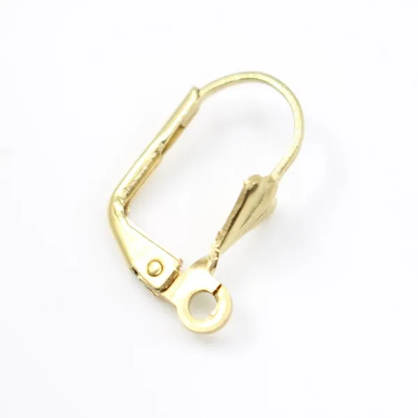 Dormeuses avec fleur de lys en laiton brut 12x16mm x 10pcs