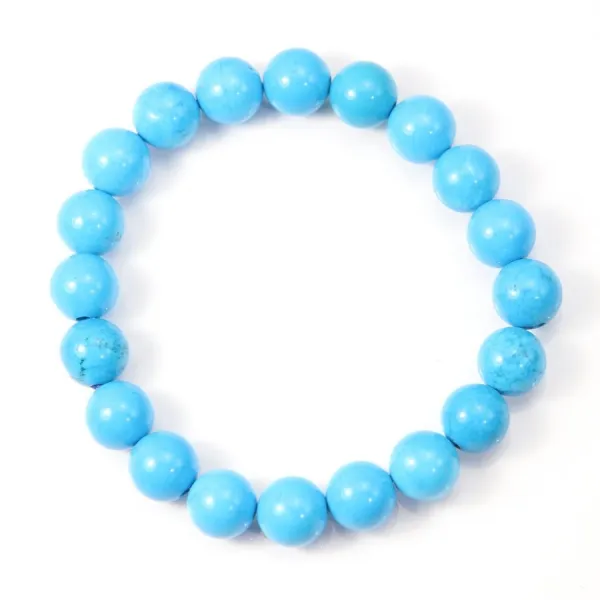 Bracelet turqoise reconstitue boule rond 8mm 