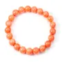 Bracelet bambou de  mer teinte orange pêche Boule Ronde 10 MM