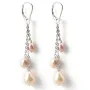 Boucles d'oreilles en argent 925 & perle goutte rose 