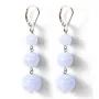 Boucle d'oreille argent 925  Dormeuse  calcedoine  3 boucle x 2pcs