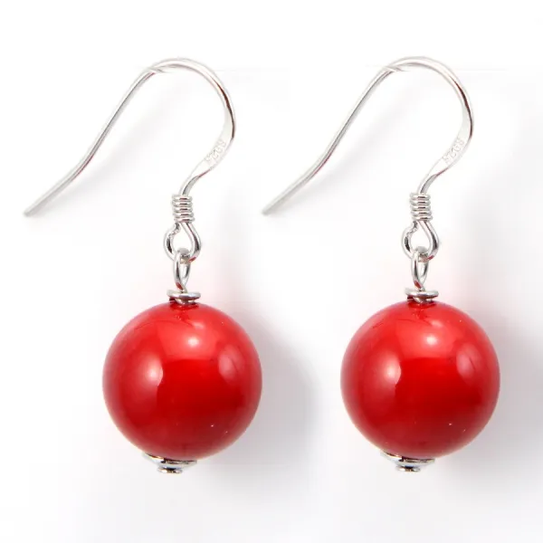 Earring silver 925 bamboo de mer 12mm x 2pcs