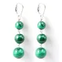 Boucle d'oreille argent 925 dormeuse malachite x 2pcs