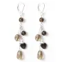 Boucle d’oreille argent 925 Quartez fume  x 2pcs