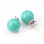 Boucles d'oreilles argent 925 amazonite 8.5mm x  2pcs 