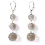 Boucle d'oreille argent 925 agate grise x 2pcs