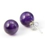 Earring silver 925 amethyste 10mm x 2pcs 