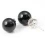 Boucle d'oreille argent 925 agate noir 8mm  x 2pcs 