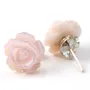Boucle d'oreille argent 925 nacre rose  en fleur 10mm x 2pcs