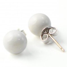 Earring silver 925 benitier 8mm x 2pcs 