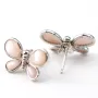 Boucle d'oreille argent 925 nacre rose papillon  x 2pcs 
