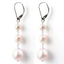 Earring silver925  freshwater pearl 3 boule 