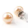 Boucle d'oreille argent 925 perle d'eau douce rose 7mm x 2pcs