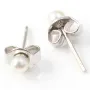 Boucle d'oreuille argent 925 perle d'eau douce blanc 3mm  x 2pcs