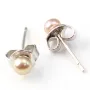 Boucle d'oreille argent 925 perle d'eau douce 3mm x 2pcs