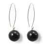 Boucle d'oreille argent 925 agate noir 12mm x 2pcs 
