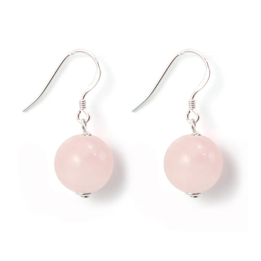 BO Pendant 1 Boule Quartz Rose
