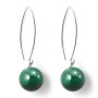 Earring silver 925  Malachite 12mm x 2pcs 