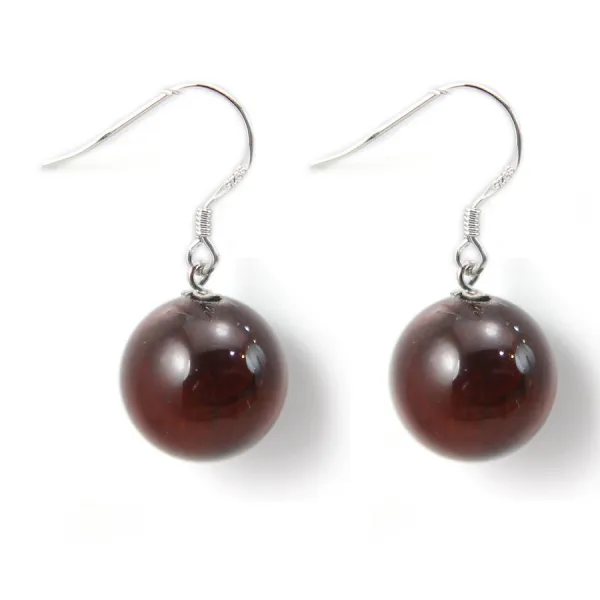 Boucle d'oreille argent 925 oeil de taureau 12mm x 2pcs  