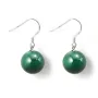Boucles d'oreilles argent 925 malachite 12mm x 2pcs  