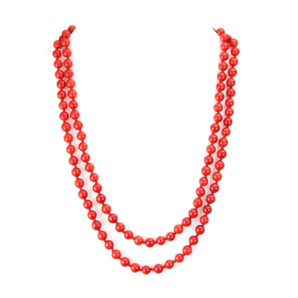 Sautoir Ombeline Bamboo Mer Teinte Rouge