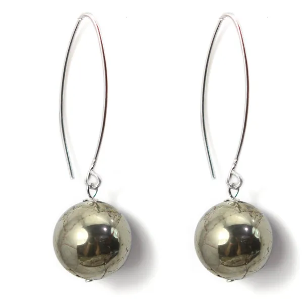 Boucles d'oreilles argent 925 pyrite 12mm x 2pcs 