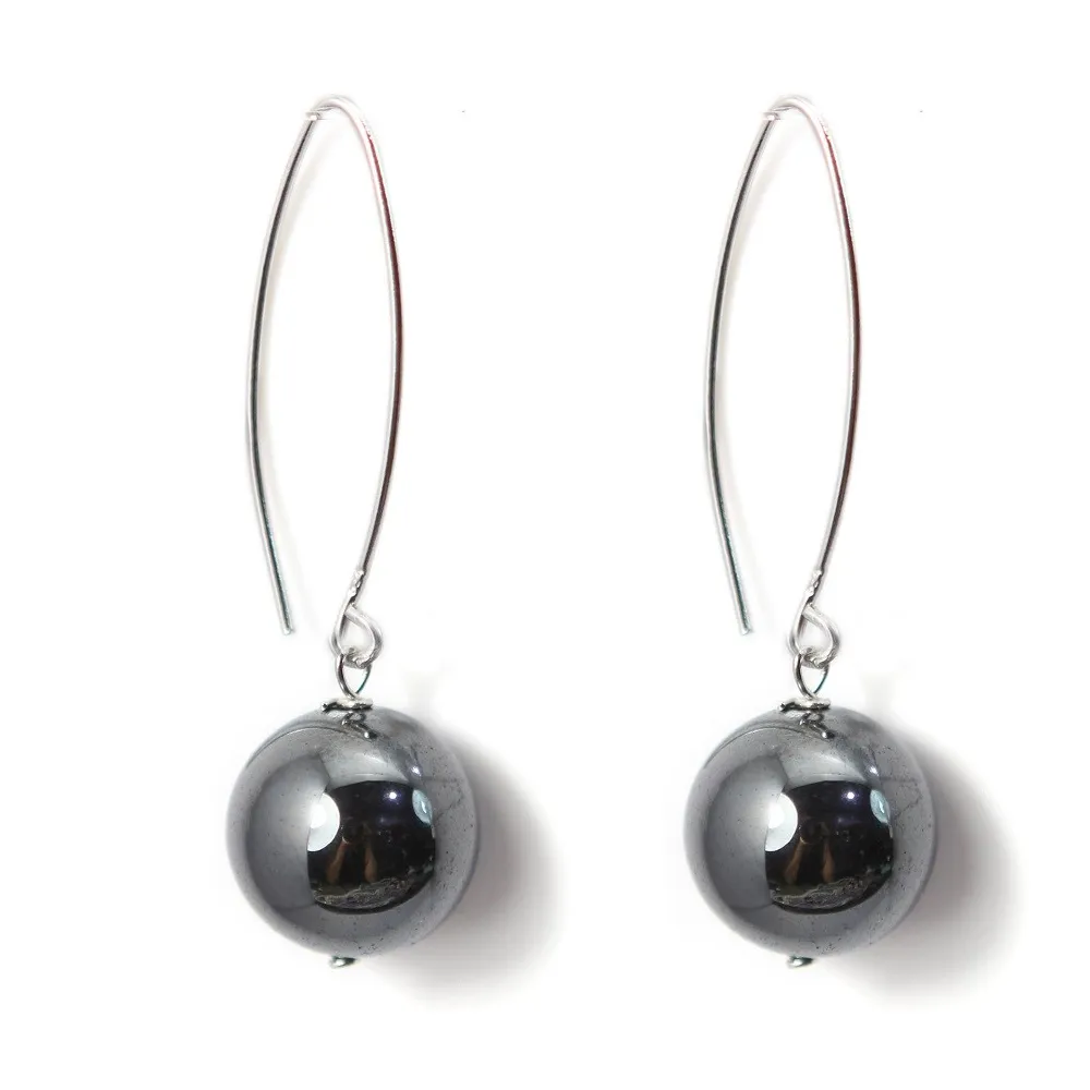 Boucle d'oreille argent 925 hematite 12mm x 2 st 