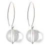 Boucle d'oreille argent 925 cristal de roche 12mm x 2pcs 