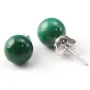 Boucle d'oreille argent 925 malachite 6mm x 2pcs 