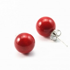 Earring silver925 sea bamboo 10mm x 2pcs 