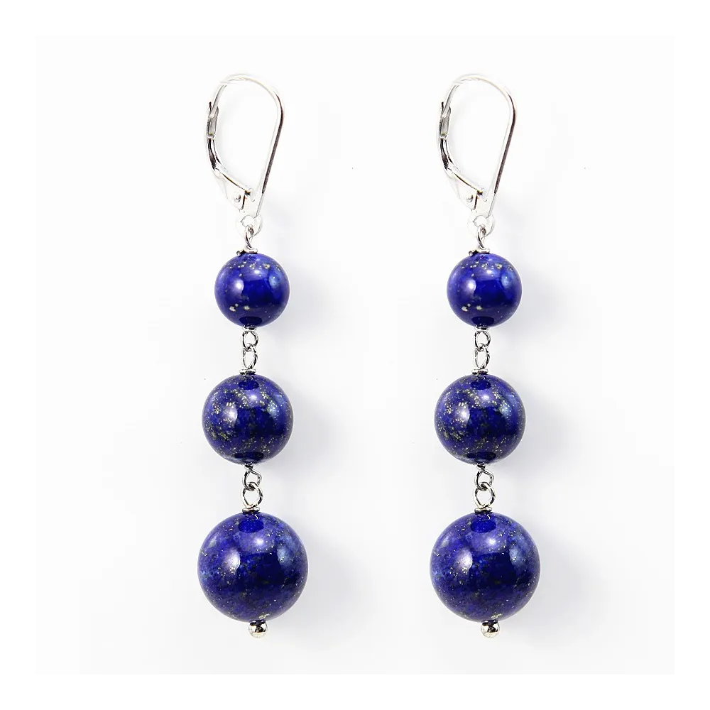 Earring Silver 925 lapis lazuli x 2pcs