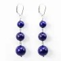 Boucle d'oreille argent 925 lapis lazuli  x 2pcs