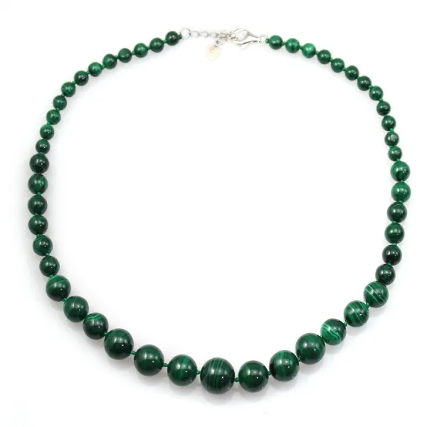 necklace round subdued malachite green