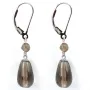 Earrings : smokey quartz & dormeuse silver 925 x 2pcs  