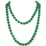 Sautoir en agate verte 10mm  90cm