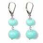 Boucles d'oreilles argent 925 2 boules amazonite rond facette x 2pcs