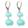 Earring silver 925 2 boule amazonite x 2pcs