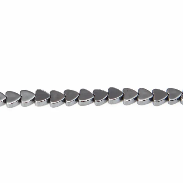 Hématite coeur 4mm x 40cm 