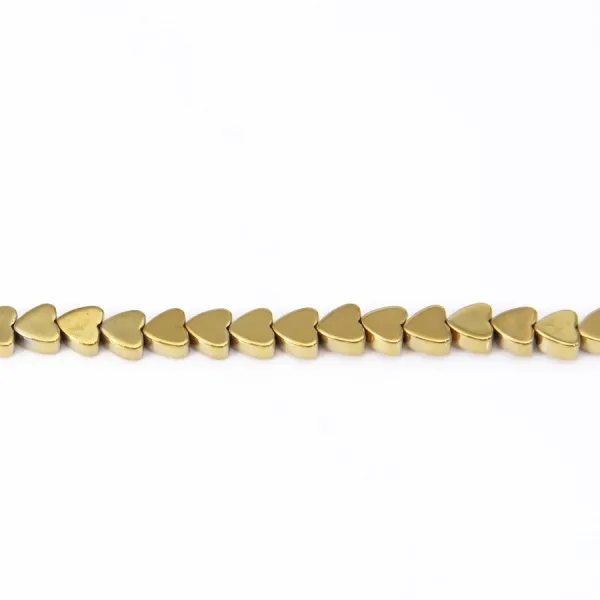 Hématite dorée coeur 4mm x 40cm 