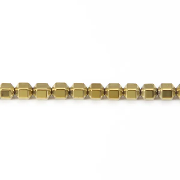 Hématite dorée cylindre 4mm x 40cm 