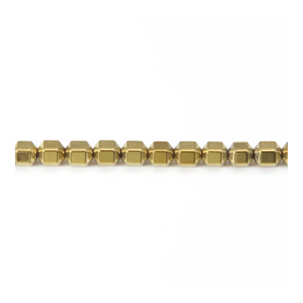 Hématite dorée cylindre 4mm x 40cm 