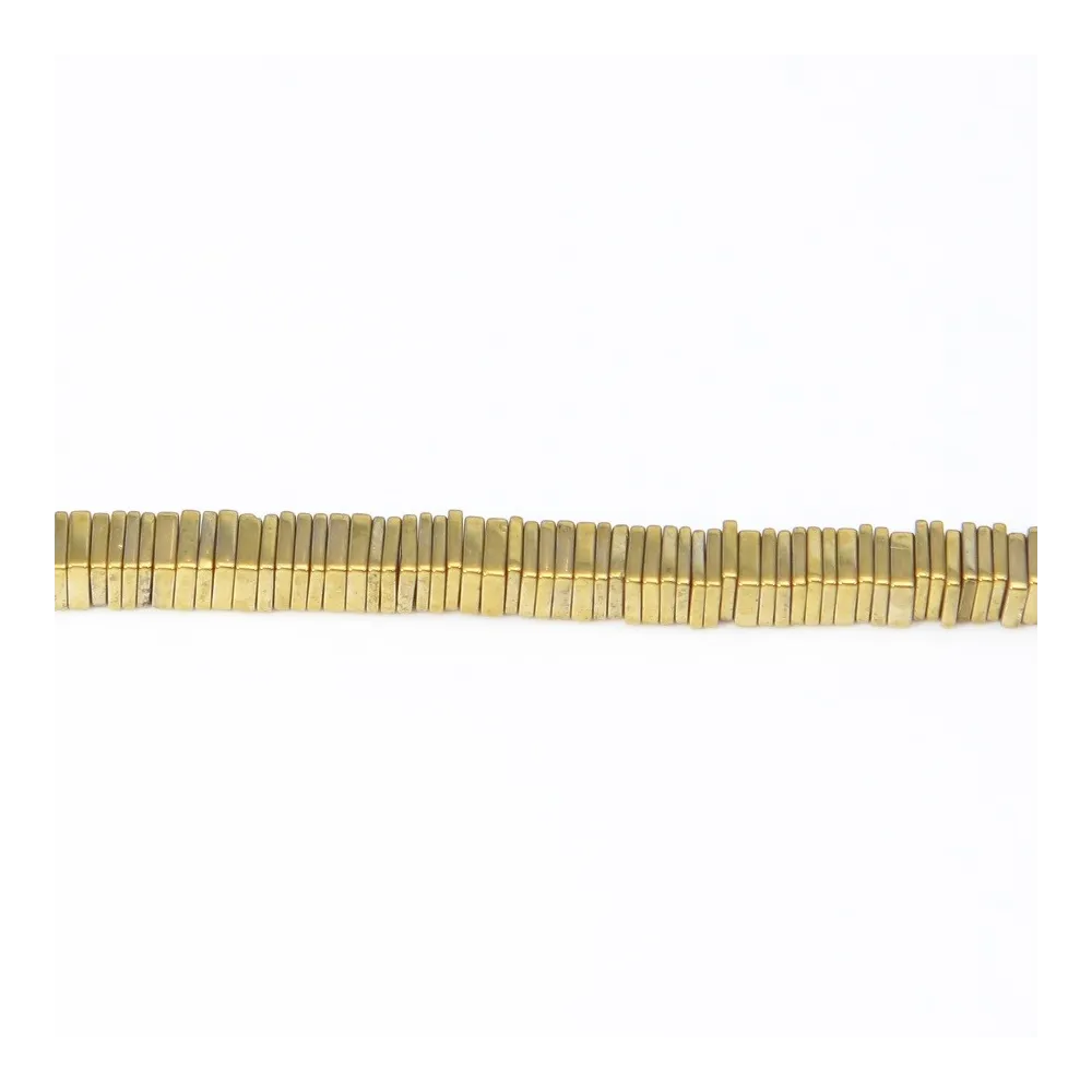 Hematite golden lamellar square 1x4mm x 40cm